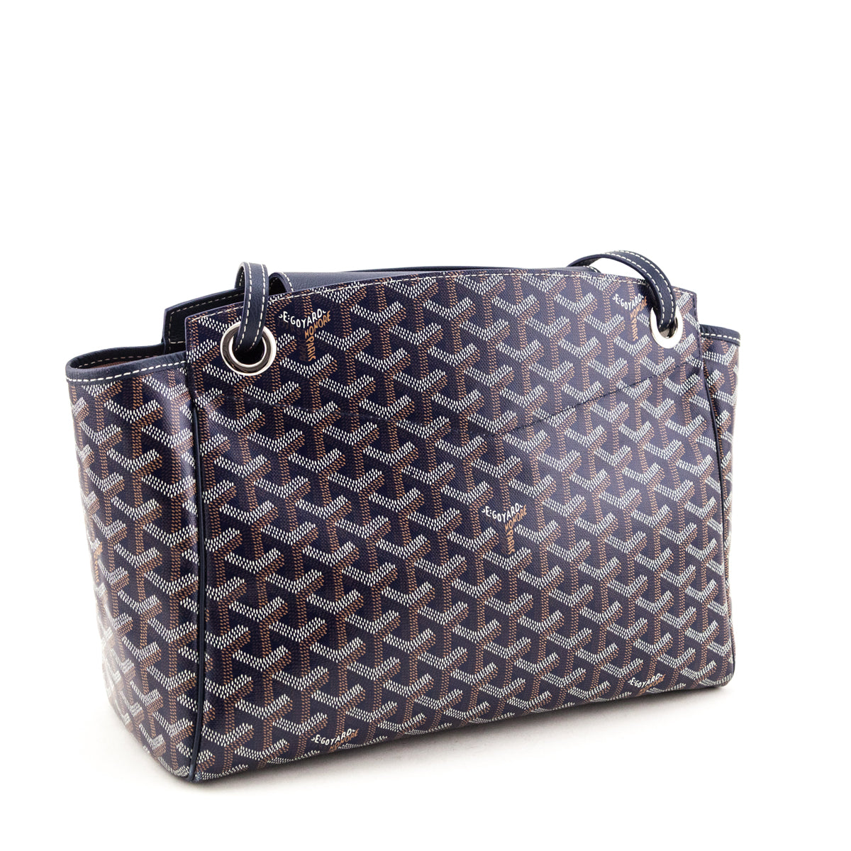 Goyard Navy Goyardine Rouette PM - Love that Bag etc - Preowned Authentic Designer Handbags & Preloved Fashions