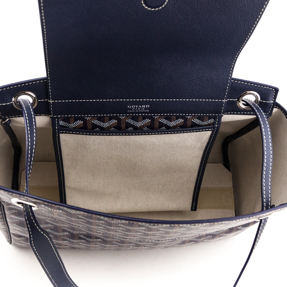 Goyard Navy Goyardine Rouette PM - Love that Bag etc - Preowned Authentic Designer Handbags & Preloved Fashions