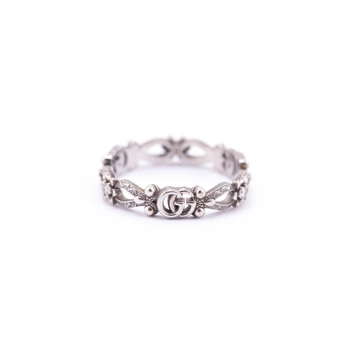Gucci 18K White Gold Flora Narrow Ring - Love that Bag etc - Preowned Authentic Designer Handbags & Preloved Fashions
