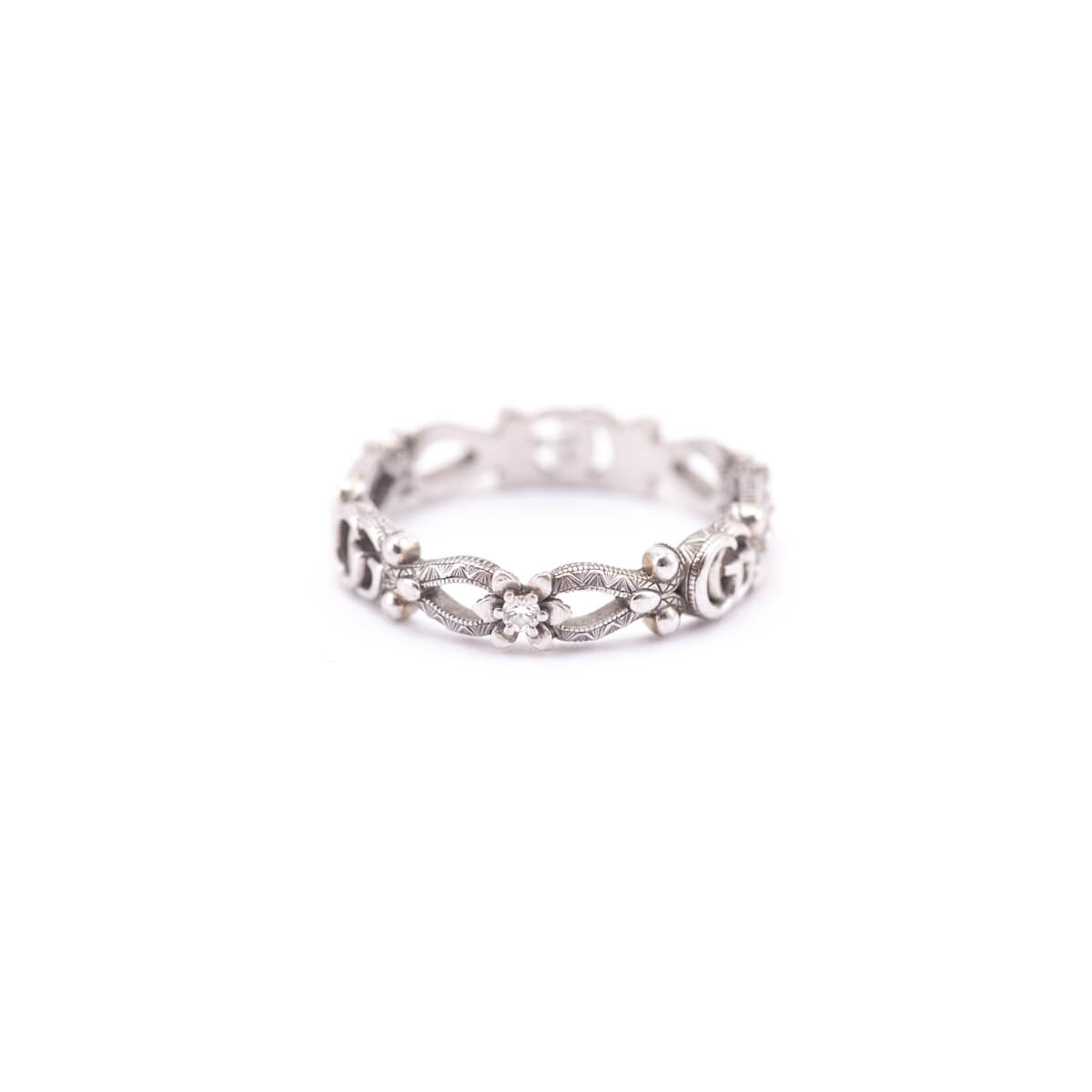 Gucci 18K White Gold Flora Narrow Ring - Love that Bag etc - Preowned Authentic Designer Handbags & Preloved Fashions