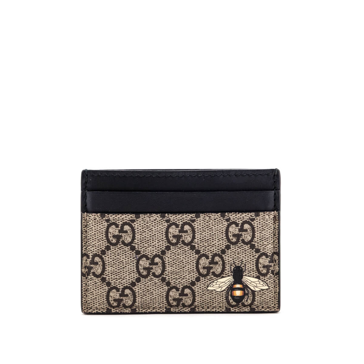 Gucci Bee Print GG Supreme Card Holder - Love that Bag etc - Preowned Authentic Designer Handbags & Preloved Fashions