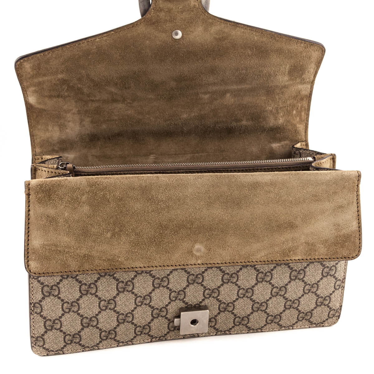 Gucci Beige GG Supreme & Taupe Suede Small Dionysus Bag - Love that Bag etc - Preowned Authentic Designer Handbags & Preloved Fashions