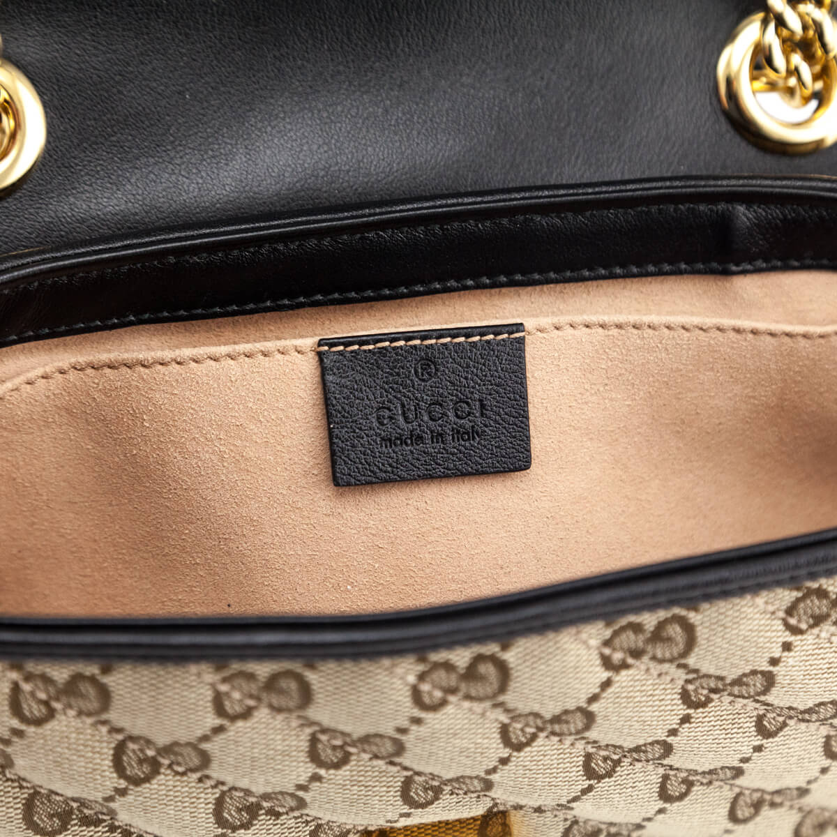 Gucci Beige Monogram Matelasse Diagonal Mini GG Marmont Shoulder Bag - Love that Bag etc - Preowned Authentic Designer Handbags & Preloved Fashions
