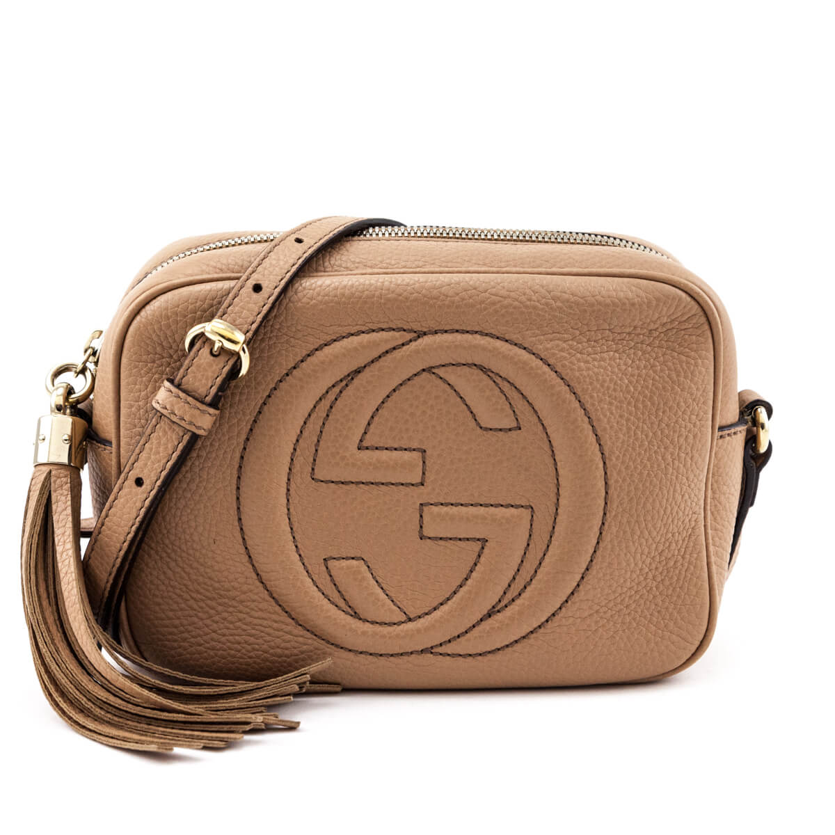 Gucci Beige Pebbled Calfskin Soho Disco Bag - Love that Bag etc - Preowned Authentic Designer Handbags & Preloved Fashions