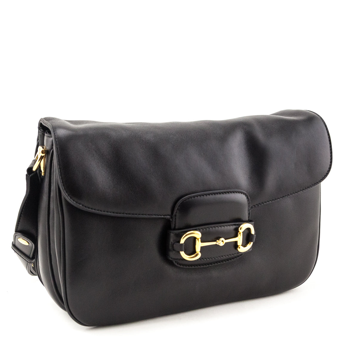 Gucci Black Arabella Calfskin Horsebit 1955 Soft Medilum Shoulder Bag - Love that Bag etc - Preowned Authentic Designer Handbags & Preloved Fashions