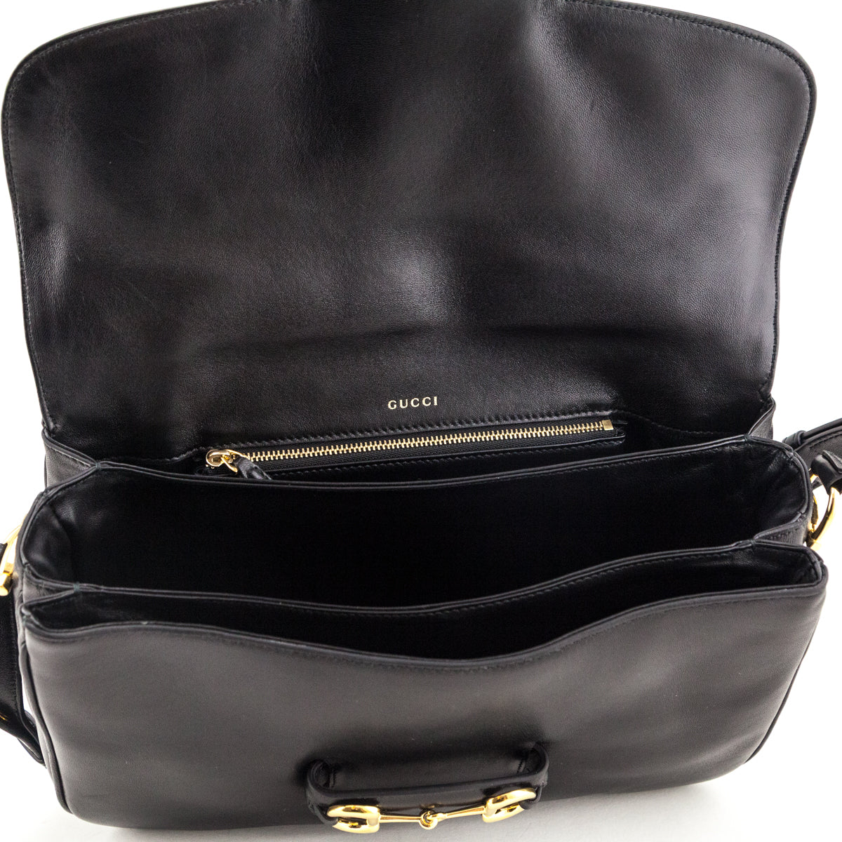 Gucci Black Arabella Calfskin Horsebit 1955 Soft Medilum Shoulder Bag - Love that Bag etc - Preowned Authentic Designer Handbags & Preloved Fashions