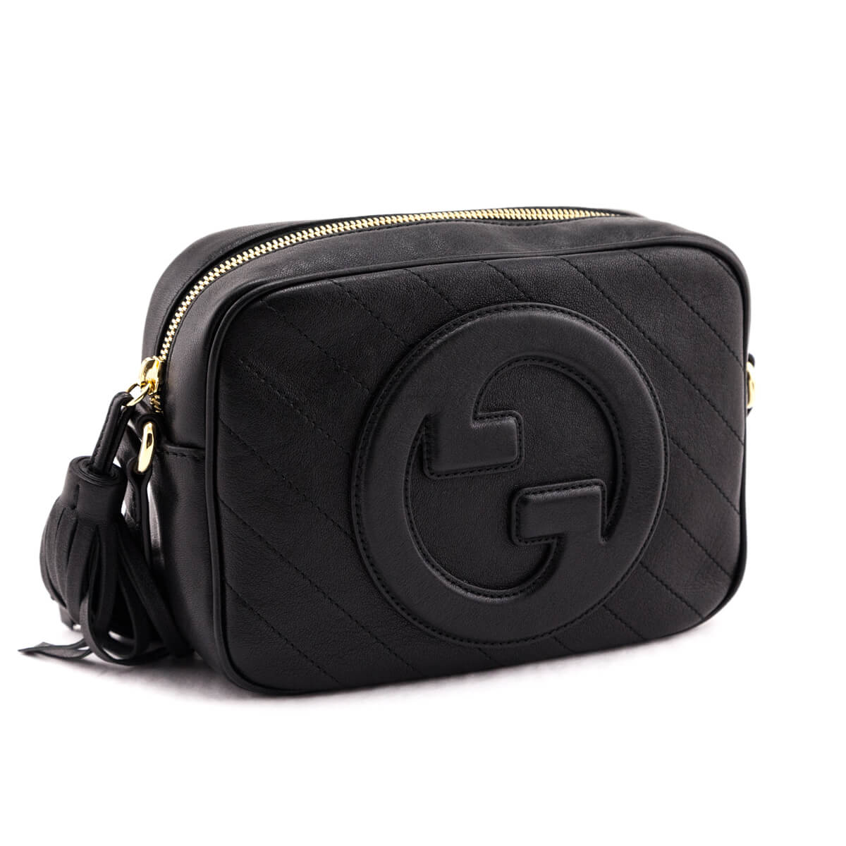 Gucci Black Calfskin Diagonal Stitched Small Blondie Crossbody - Love that Bag etc - Preowned Authentic Designer Handbags & Preloved Fashions
