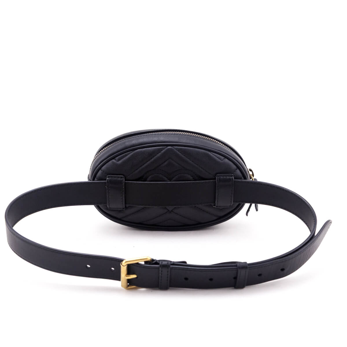 Gucci Black Calfskin Matelasse GG Marmont Belt Bag - Love that Bag etc - Preowned Authentic Designer Handbags & Preloved Fashions