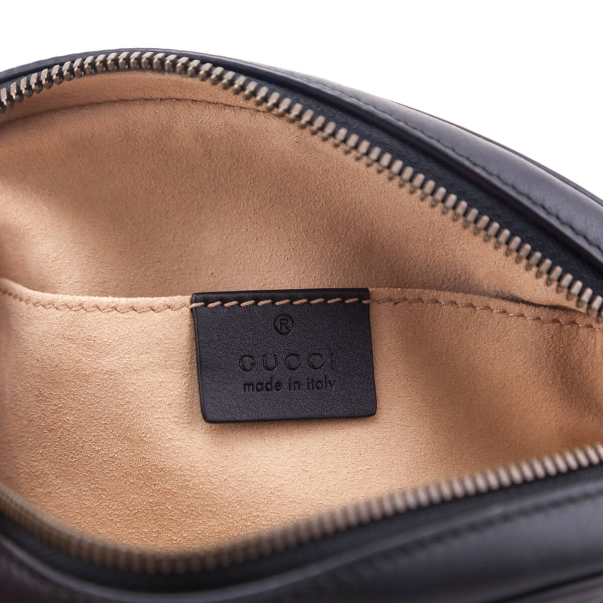 Gucci Black Calfskin Matelasse GG Marmont Belt Bag - Love that Bag etc - Preowned Authentic Designer Handbags & Preloved Fashions
