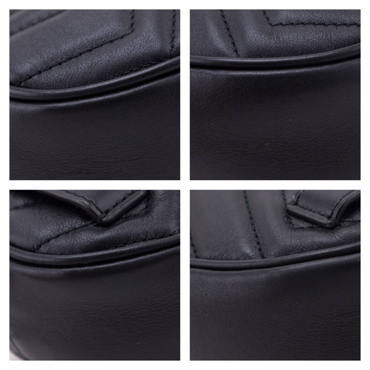 Gucci Black Calfskin Matelasse GG Marmont Belt Bag - Love that Bag etc - Preowned Authentic Designer Handbags & Preloved Fashions