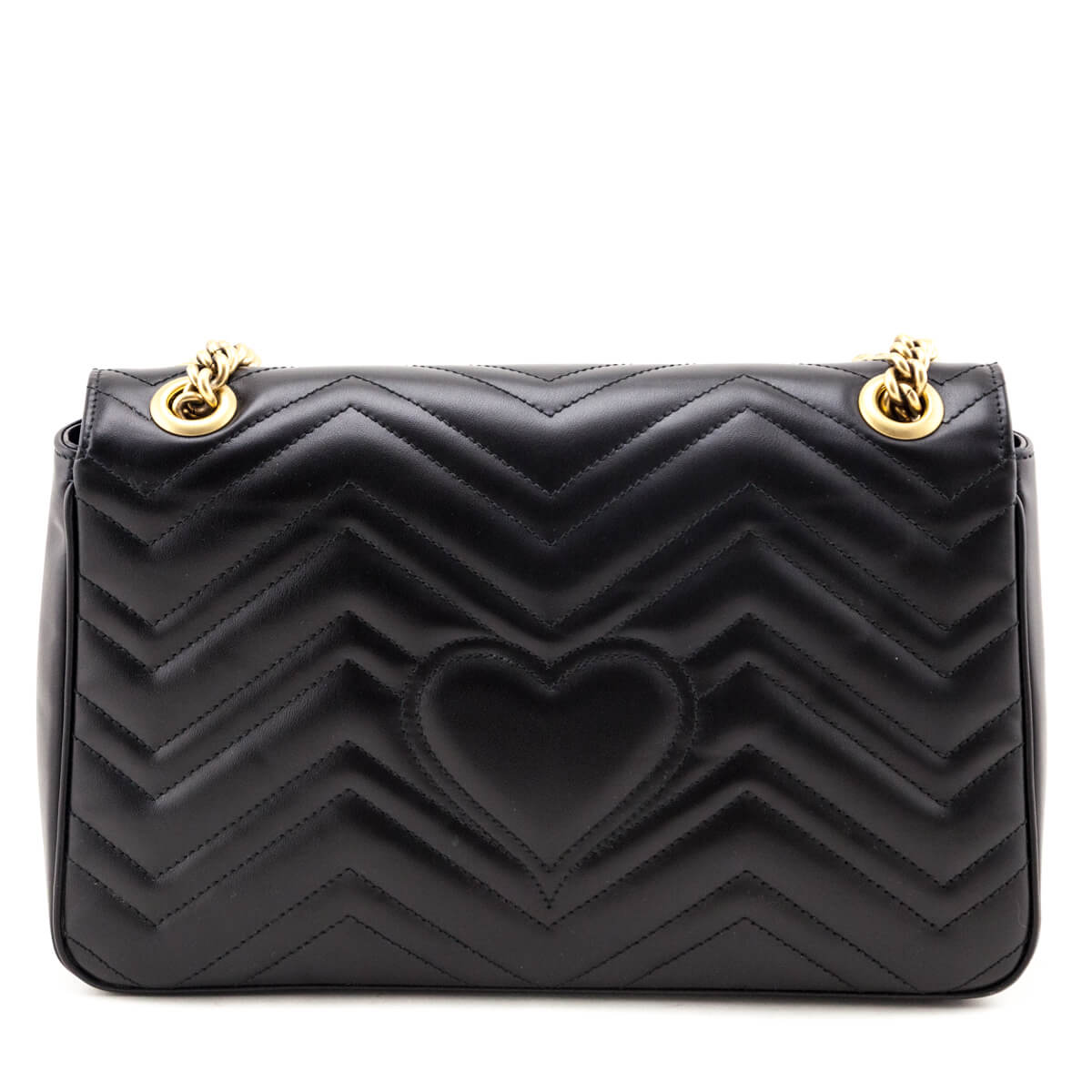 Gucci Black Calfskin Matelasse Large GG Marmont Shoulder Bag