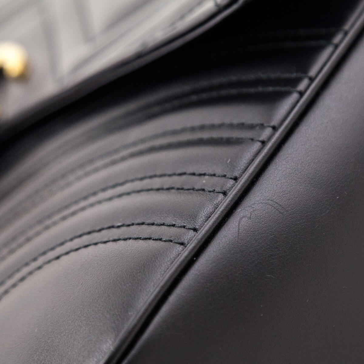 Gucci Black Calfskin Matelasse Large GG Marmont Shoulder Bag