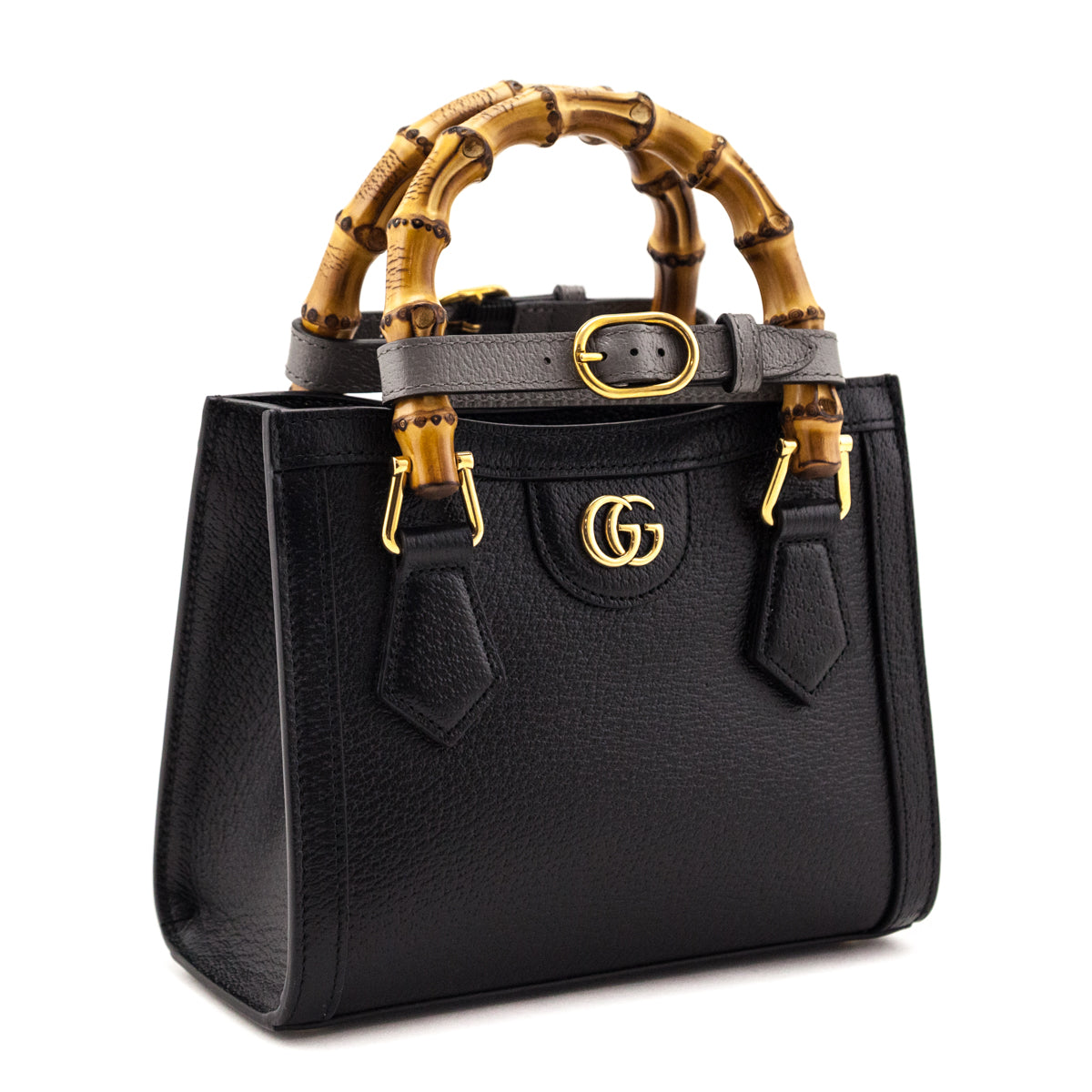 Gucci Black Calfskin Mini Diana Tote Bag