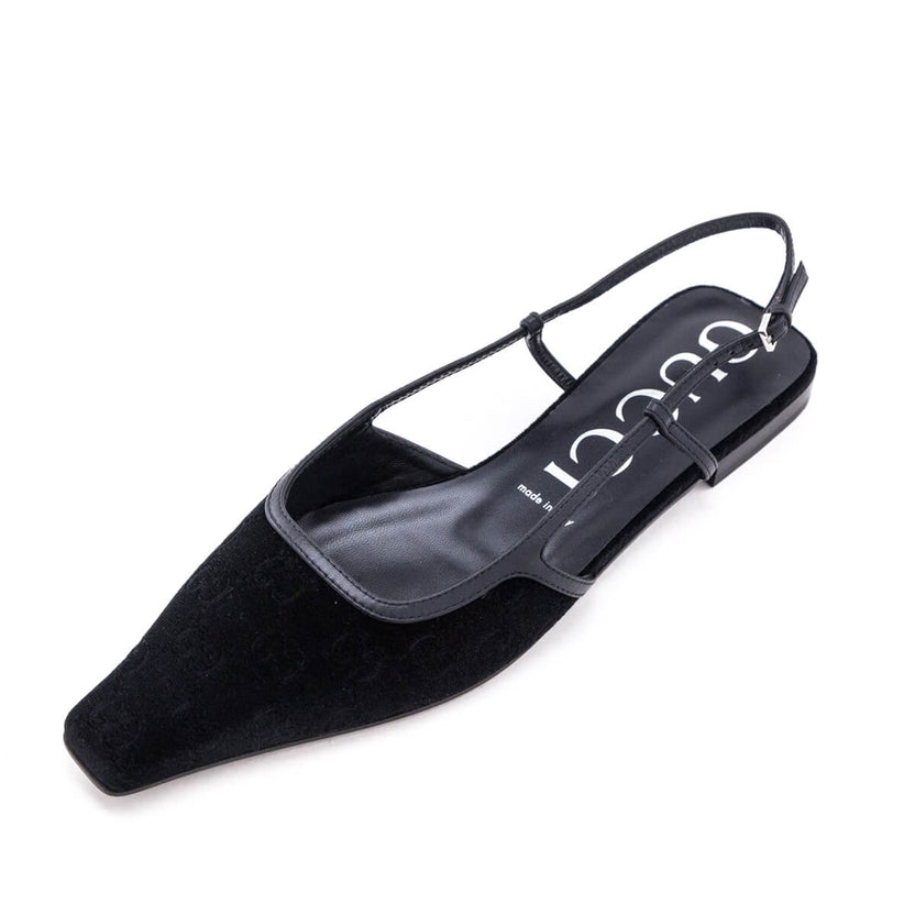 GG BALLET FLAT BLACK SILK