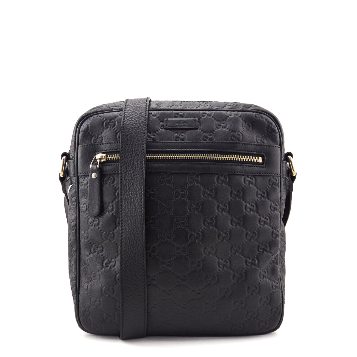 Gucci Black Guccissima Messenger Bag