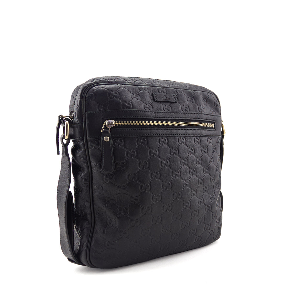 Gucci Black Guccissima Messenger Bag