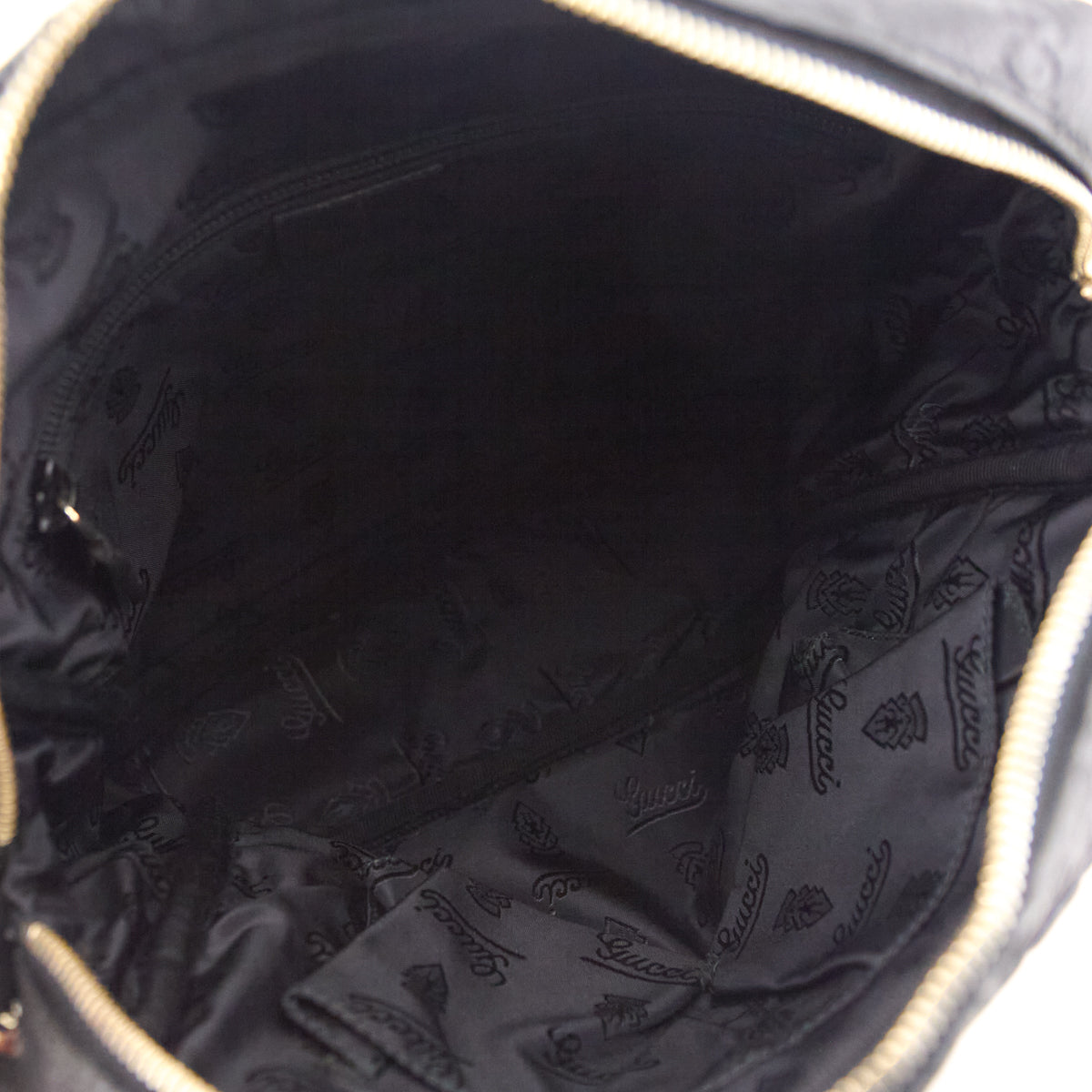 Gucci Black Guccissima Messenger Bag