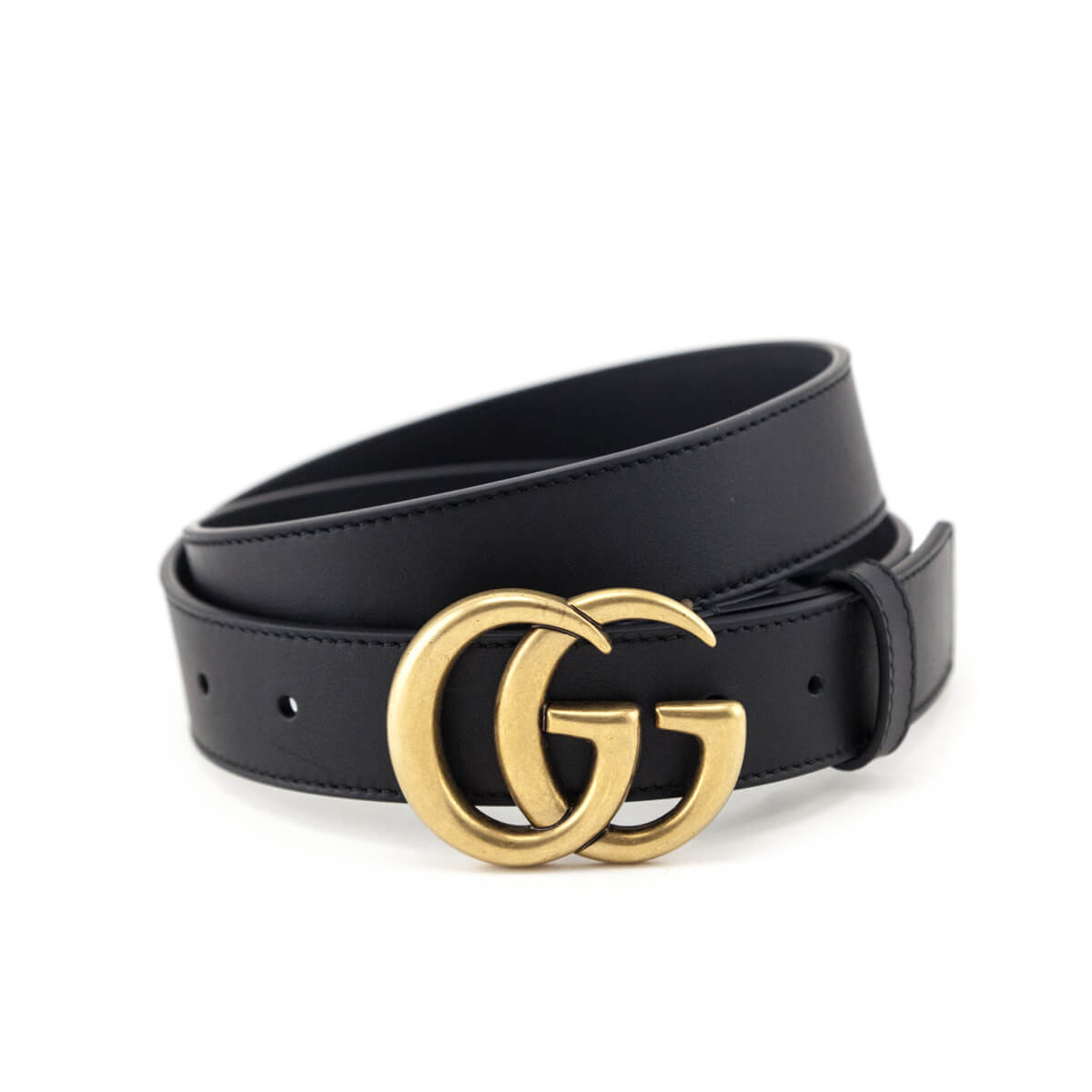 Gucci Black Leather Double G Belt - Love that Bag etc - Preowned Authentic Designer Handbags & Preloved Fashions