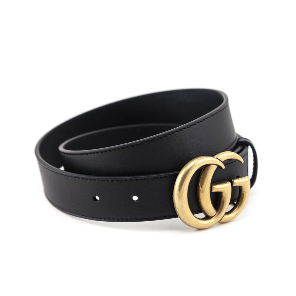 Gucci Black Leather Double G Belt - Love that Bag etc - Preowned Authentic Designer Handbags & Preloved Fashions