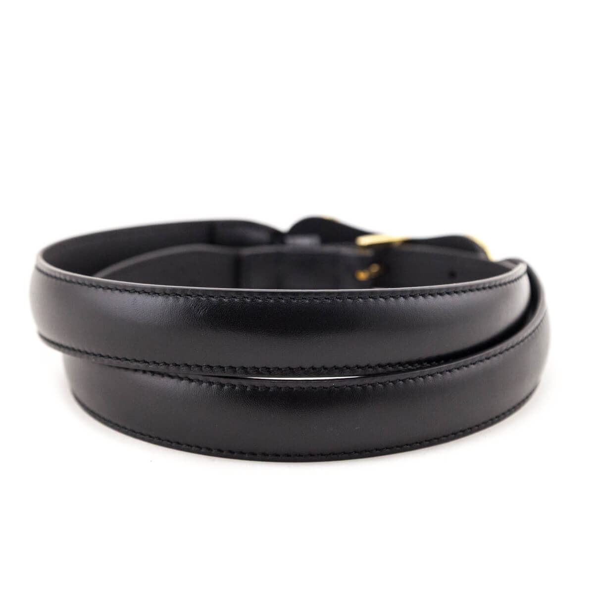 Gucci Black Leather Horsebit Skinny Belt