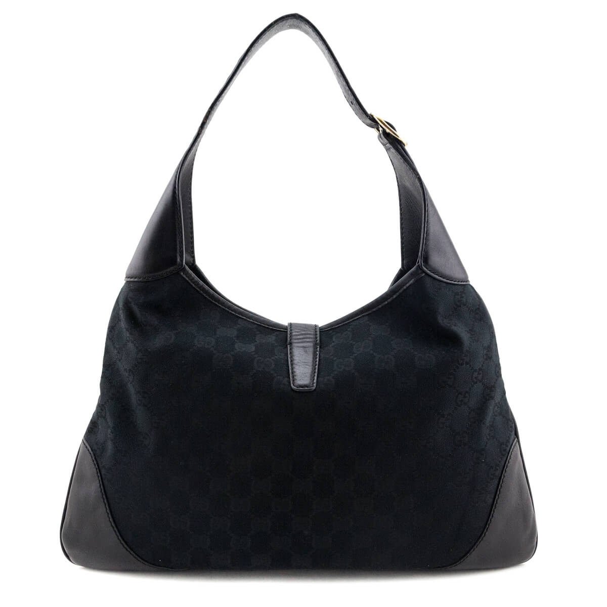 Gucci Black Monogram Canvas Large Jackie O Bouvier Hobo - Love that Bag etc - Preowned Authentic Designer Handbags & Preloved Fashions