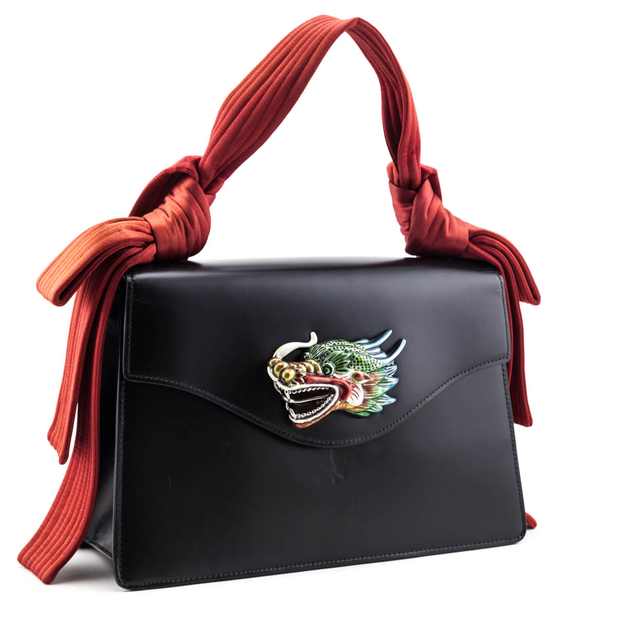 Gucci Black Leather Naga Dragon Small Shoulder Bag - Love that Bag etc - Preowned Authentic Designer Handbags & Preloved Fashions