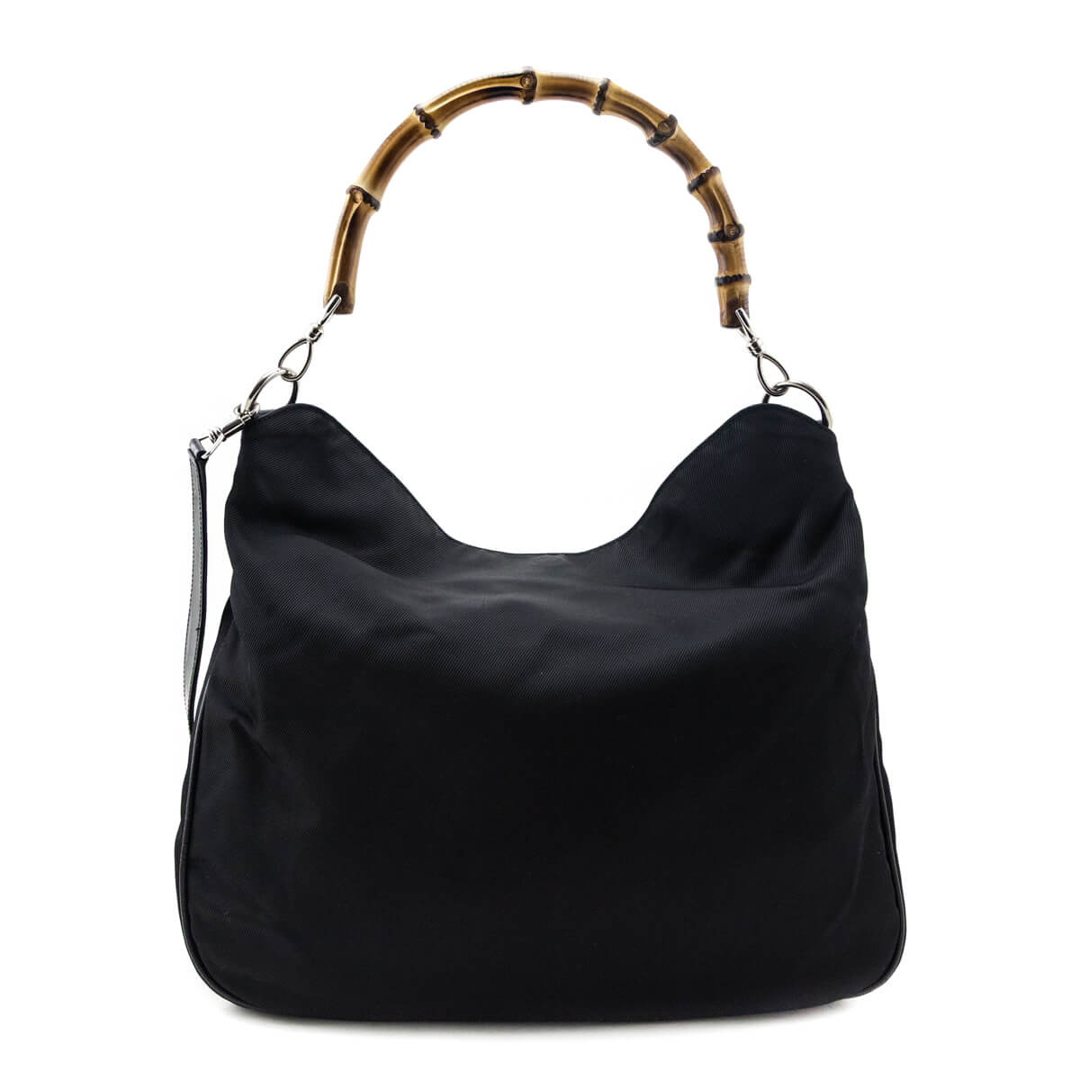 Gucci Black Nylon Bamboo Hobo Bag - Love that Bag etc - Preowned Authentic Designer Handbags & Preloved Fashions