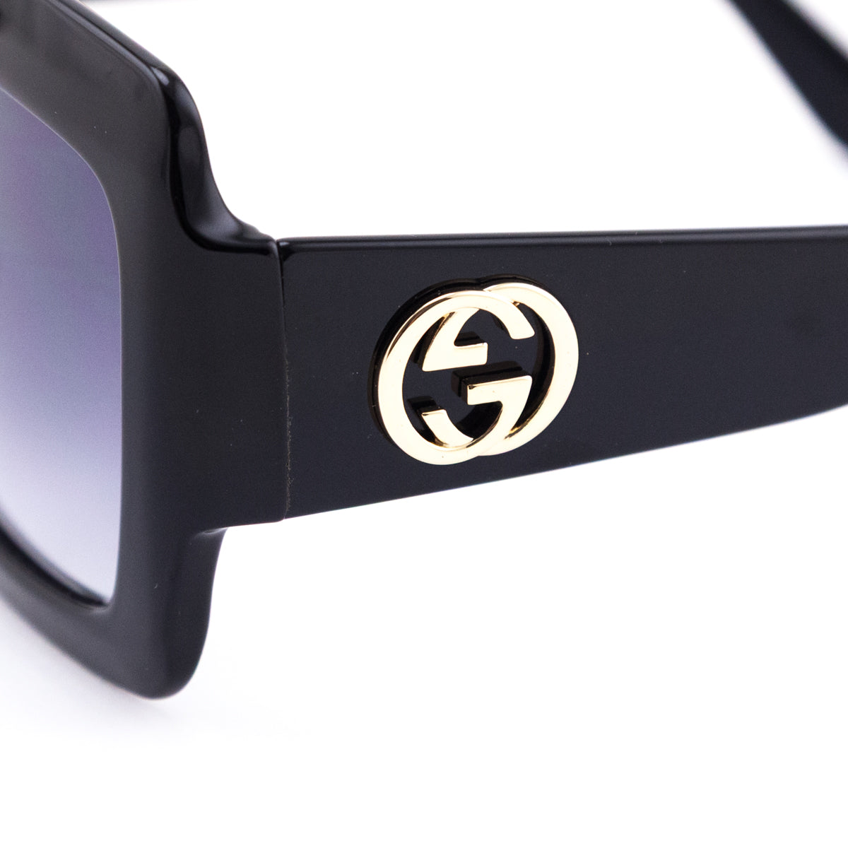 Gucci Black Oversized Square Gradient Sunglasses