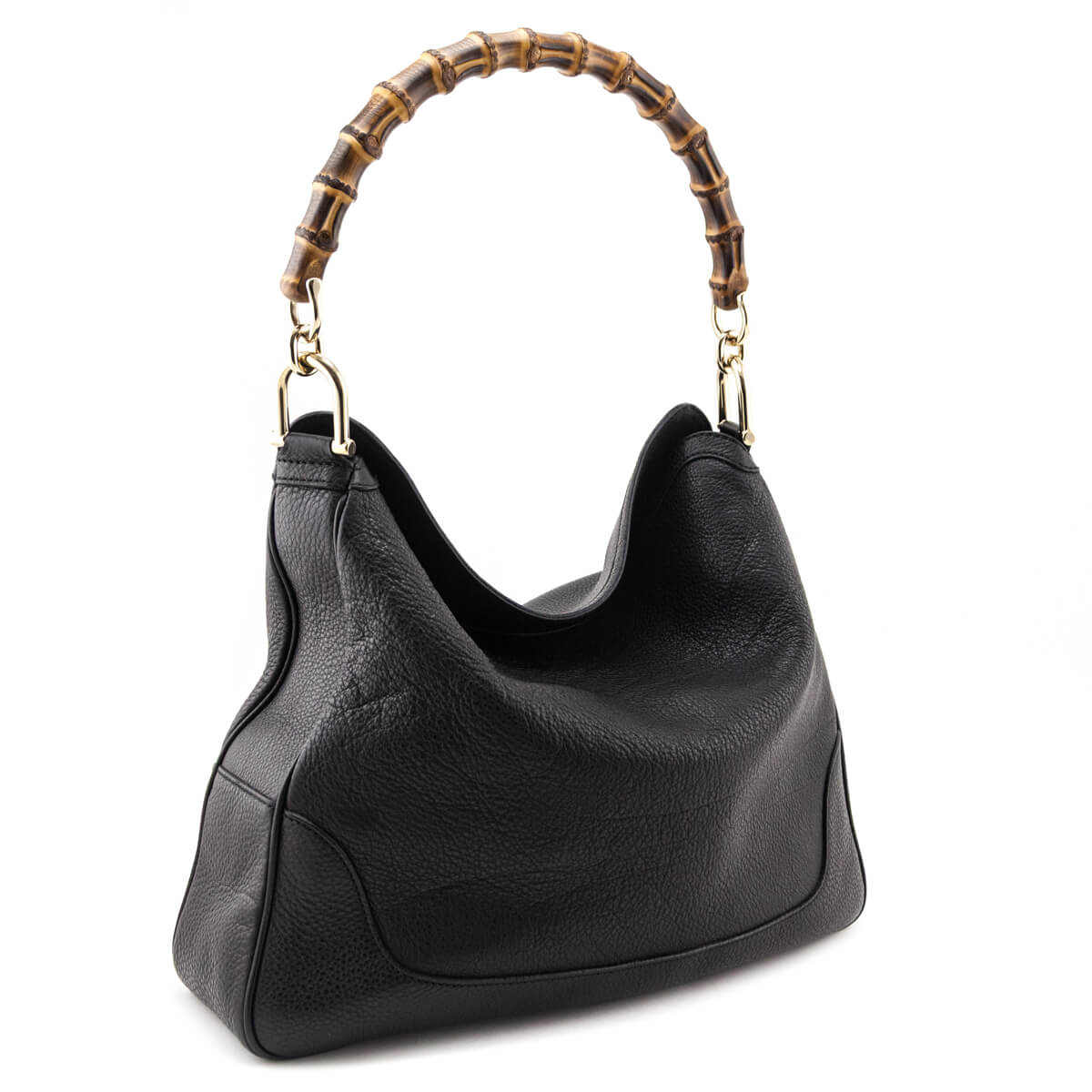 Gucci Black Pebbled Calfskin Medium Diana Bamboo Shoulder Bag - Love that Bag etc - Preowned Authentic Designer Handbags & Preloved Fashions