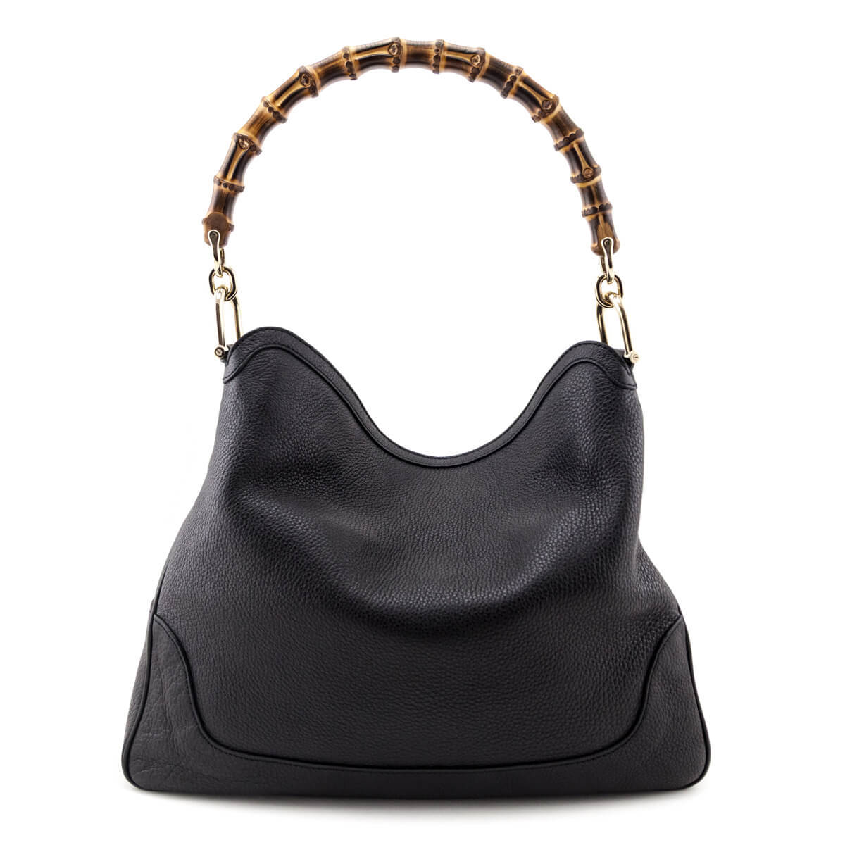 Gucci Black Pebbled Calfskin Medium Diana Bamboo Shoulder Bag - Love that Bag etc - Preowned Authentic Designer Handbags & Preloved Fashions