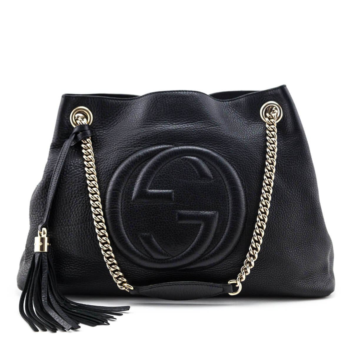Gucci, Bags, Gucci Pebbled Soho Disco Bag In Black