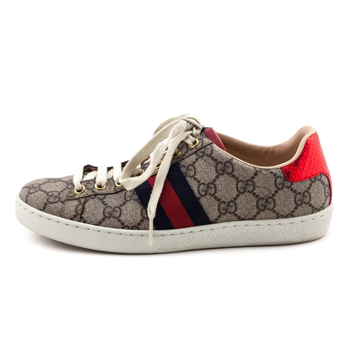 Gucci Blue & Red GG Supreme Ace Sneakers Size US 7.5 | EU 37.5 - Love that Bag etc - Preowned Authentic Designer Handbags & Preloved Fashions
