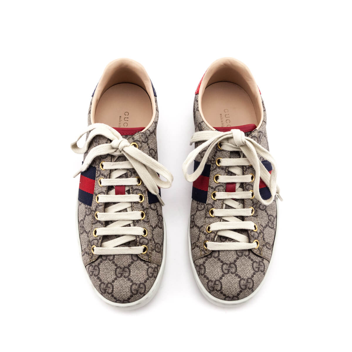 Gucci Blue & Red GG Supreme Ace Sneakers Size US 7.5 | EU 37.5 - Love that Bag etc - Preowned Authentic Designer Handbags & Preloved Fashions
