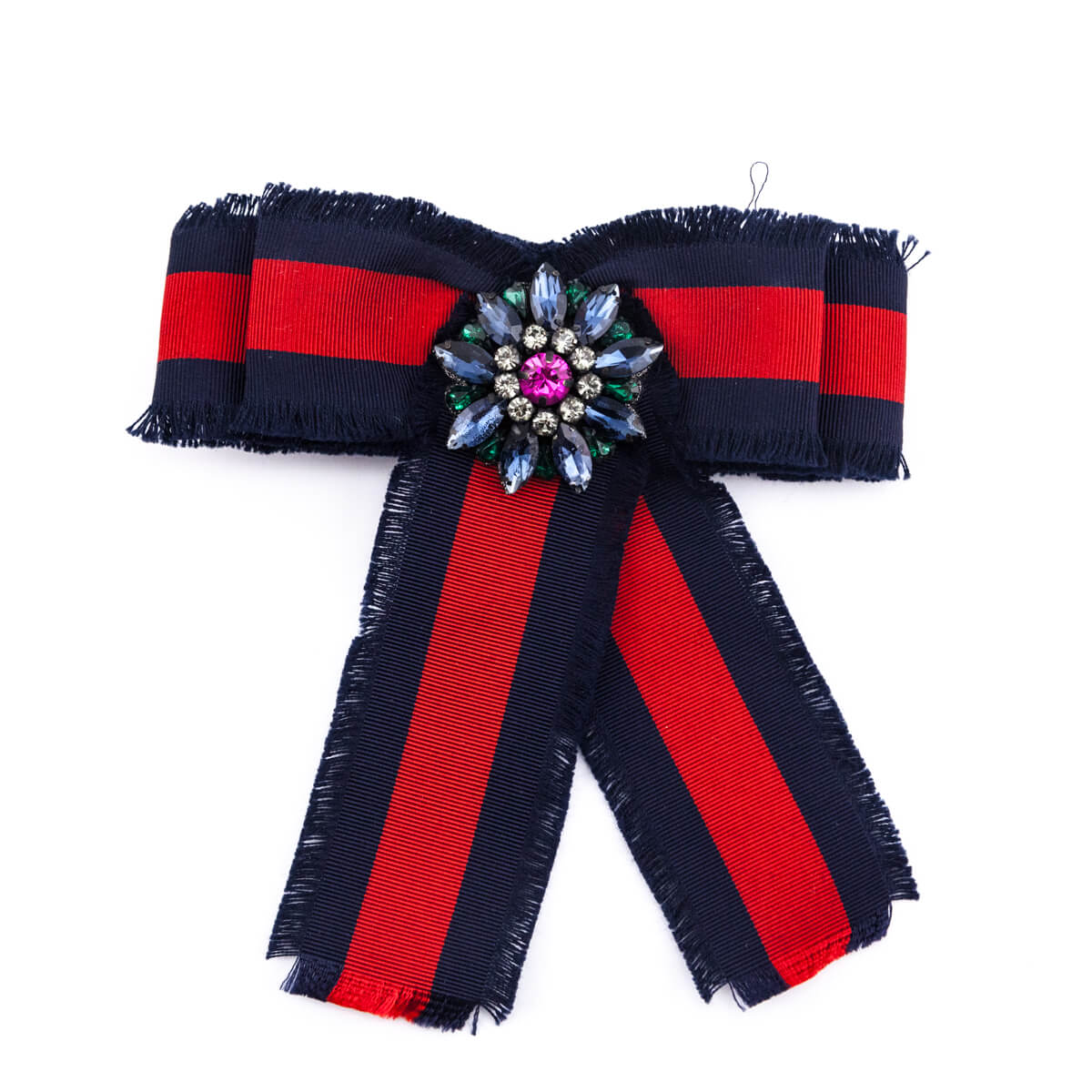 Gucci Blue & Red Web Embellished Bow Brooch - Love that Bag etc - Preowned Authentic Designer Handbags & Preloved Fashions