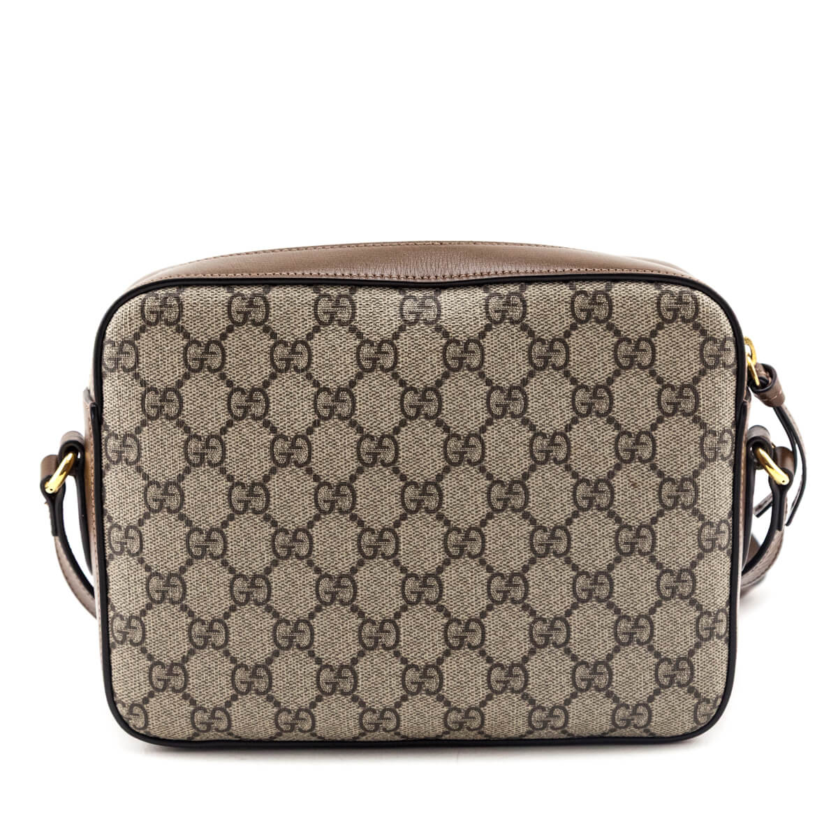 Gucci Brown GG Supreme Monogram Small Horsebit 1955 Shoulder Bag