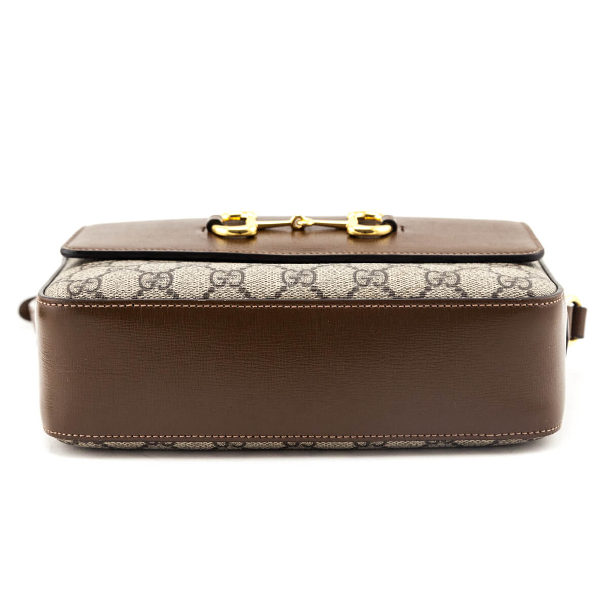 Gucci Brown GG Supreme Monogram Small Horsebit 1955 Shoulder Bag