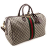 Gucci Brown Monogram GG Supreme Canvas Web Ophidia Medium Duffle Bag - Love that Bag etc - Preowned Authentic Designer Handbags & Preloved Fashions