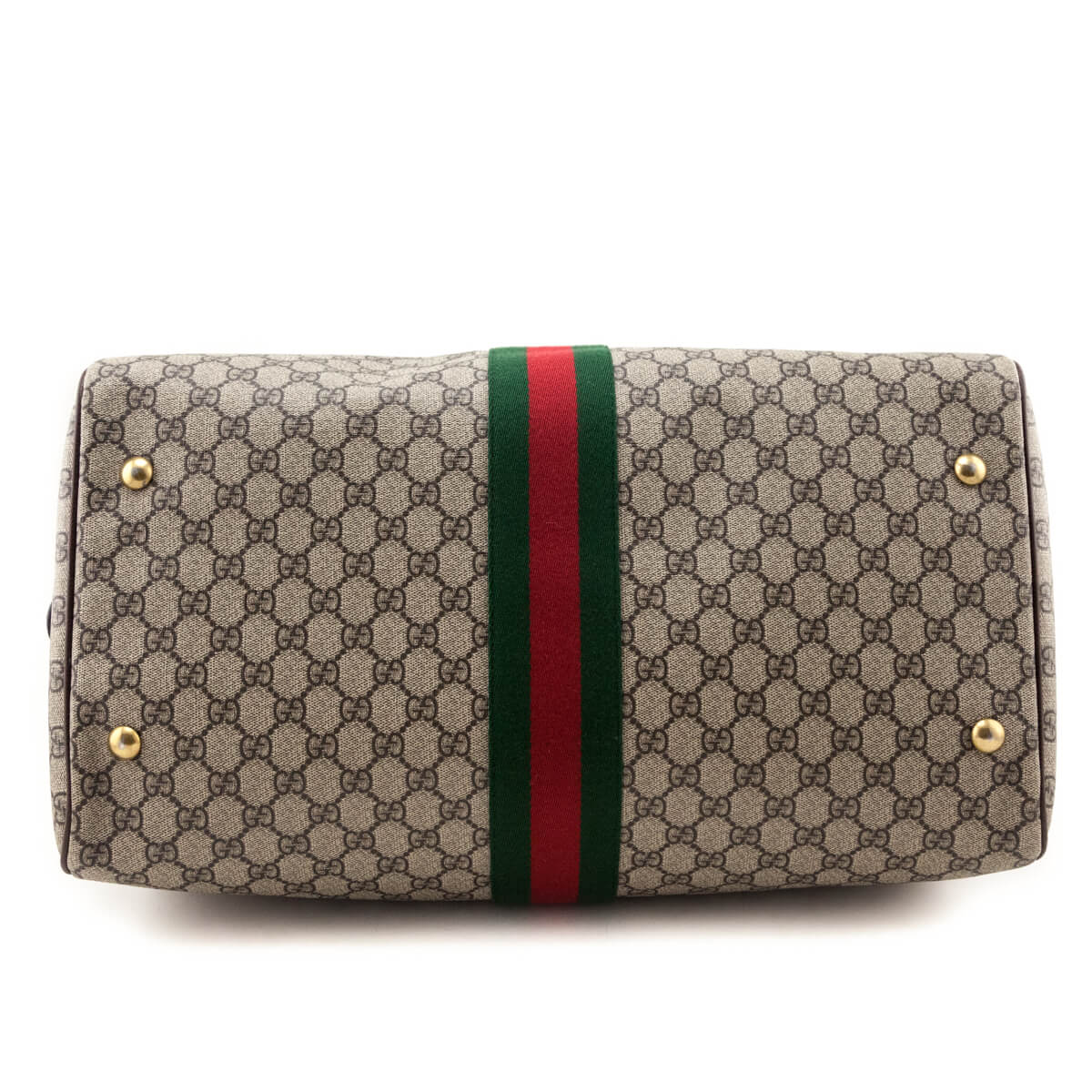 Gucci Brown Monogram GG Supreme Canvas Web Ophidia Medium Duffle Bag - Love that Bag etc - Preowned Authentic Designer Handbags & Preloved Fashions