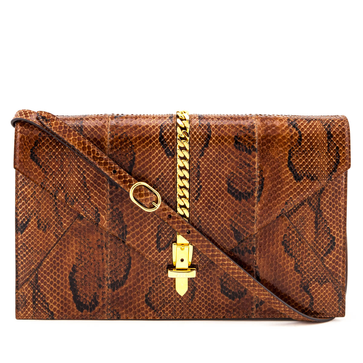 Gucci Brown Python Sylvie 1969 Shoulder Bag - Love that Bag etc - Preowned Authentic Designer Handbags & Preloved Fashions