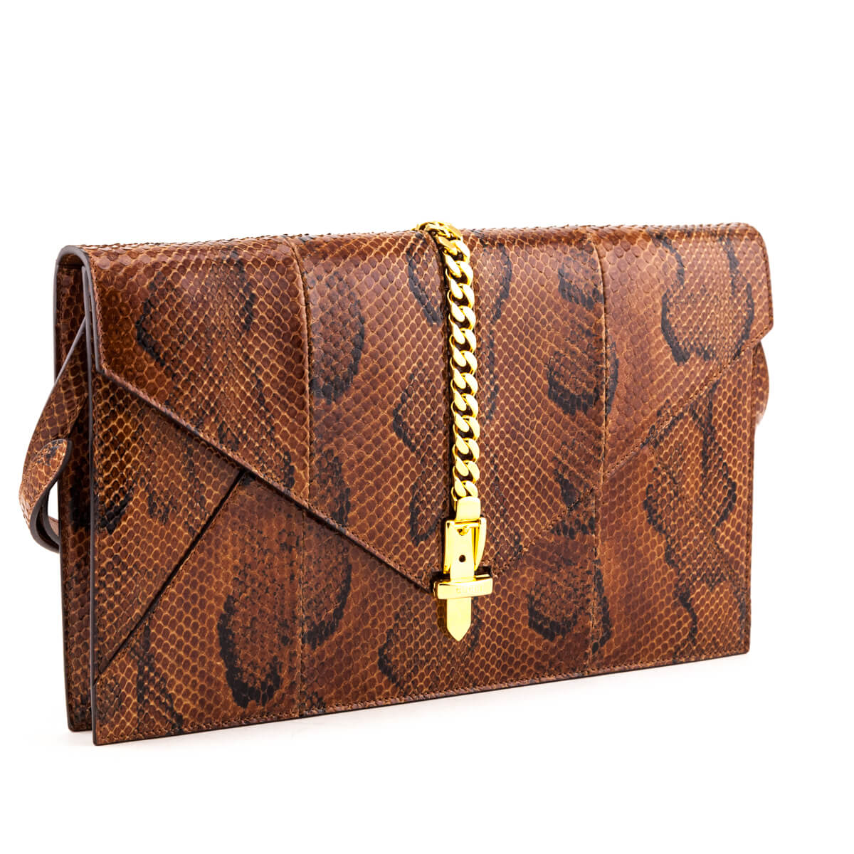 Gucci Brown Python Sylvie 1969 Shoulder Bag - Love that Bag etc - Preowned Authentic Designer Handbags & Preloved Fashions
