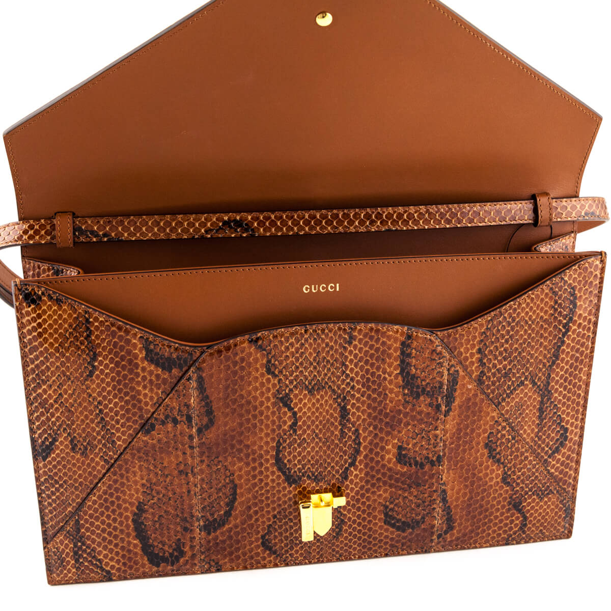 Gucci Brown Python Sylvie 1969 Shoulder Bag - Love that Bag etc - Preowned Authentic Designer Handbags & Preloved Fashions