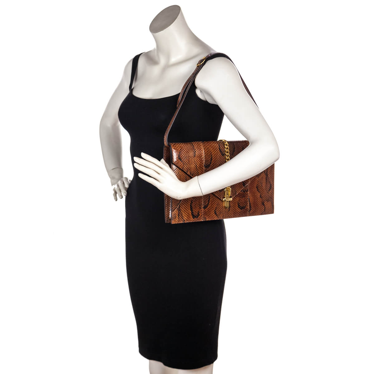 Gucci Brown Python Sylvie 1969 Shoulder Bag - Love that Bag etc - Preowned Authentic Designer Handbags & Preloved Fashions