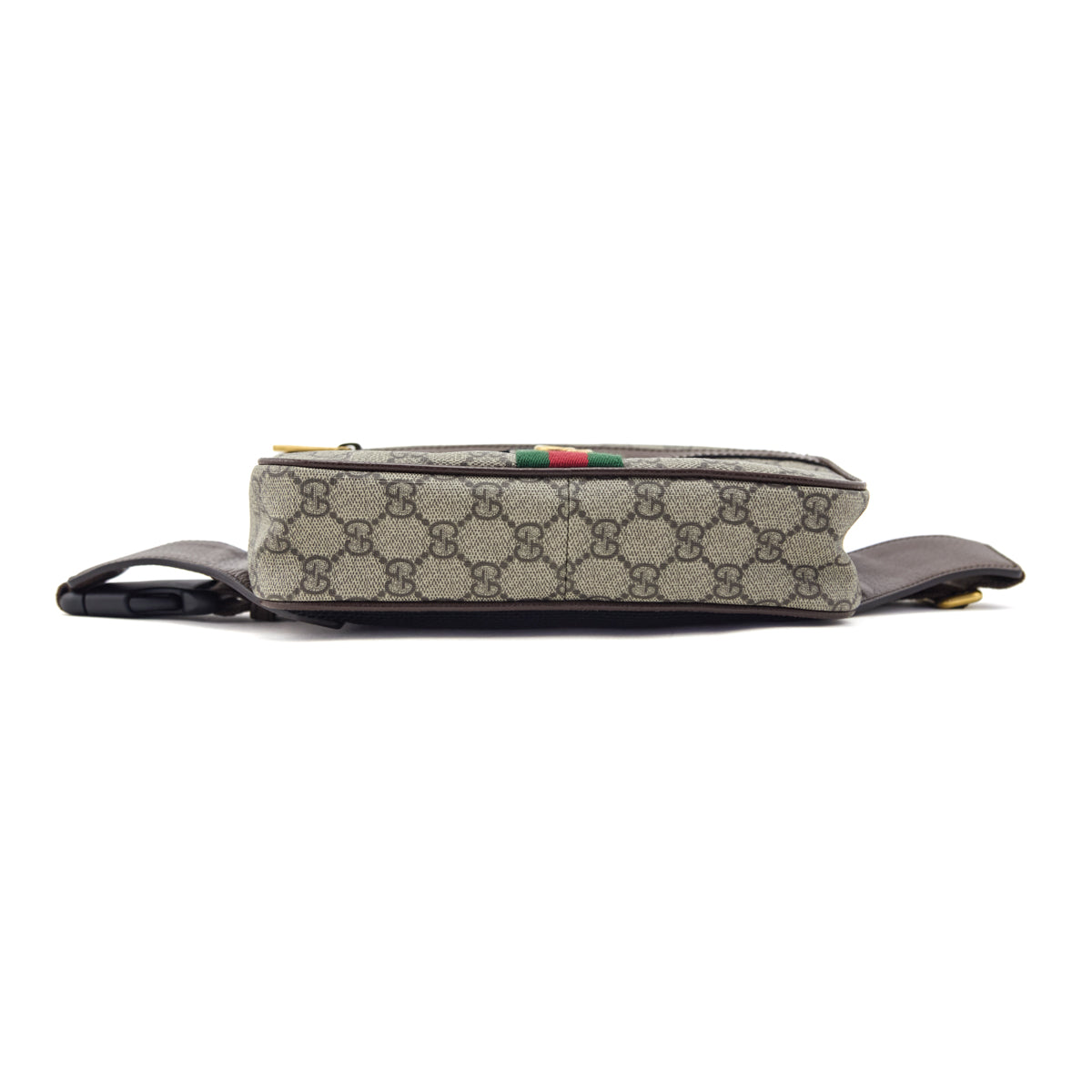 Gucci Brown Soft GG Supreme Monogram Medium Ophidia Belt Bag
