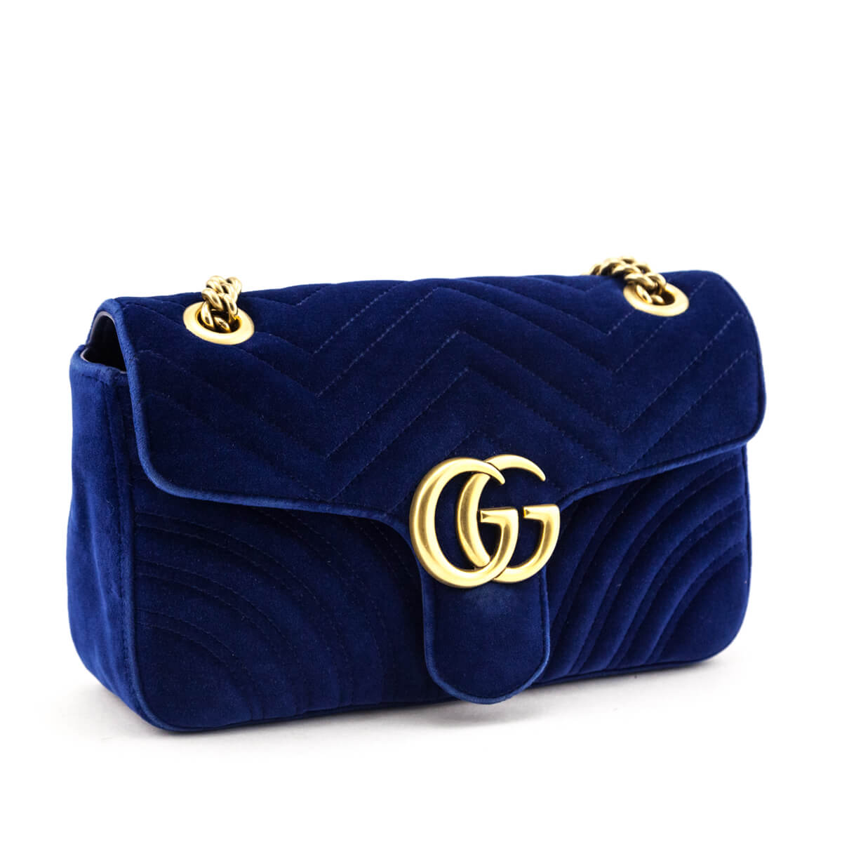 Gucci marmont discount cobalt velvet bag