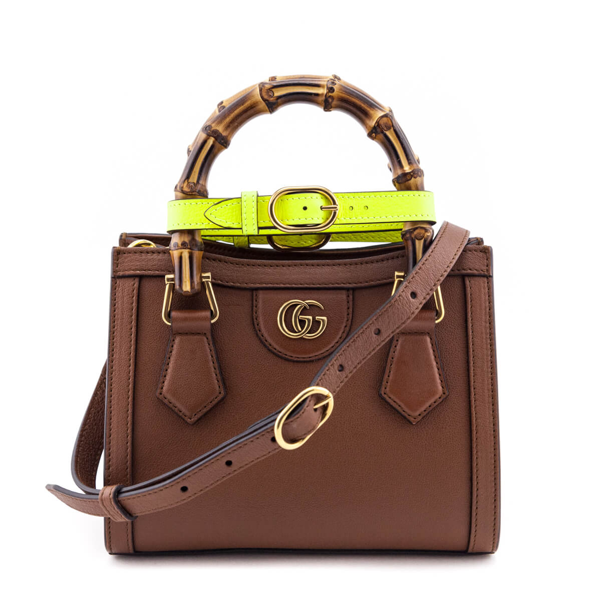 Gucci Cuir & Yellow Fluo Wonka Grain Calfskin Mini Diana Bag - Love that Bag etc - Preowned Authentic Designer Handbags & Preloved Fashions