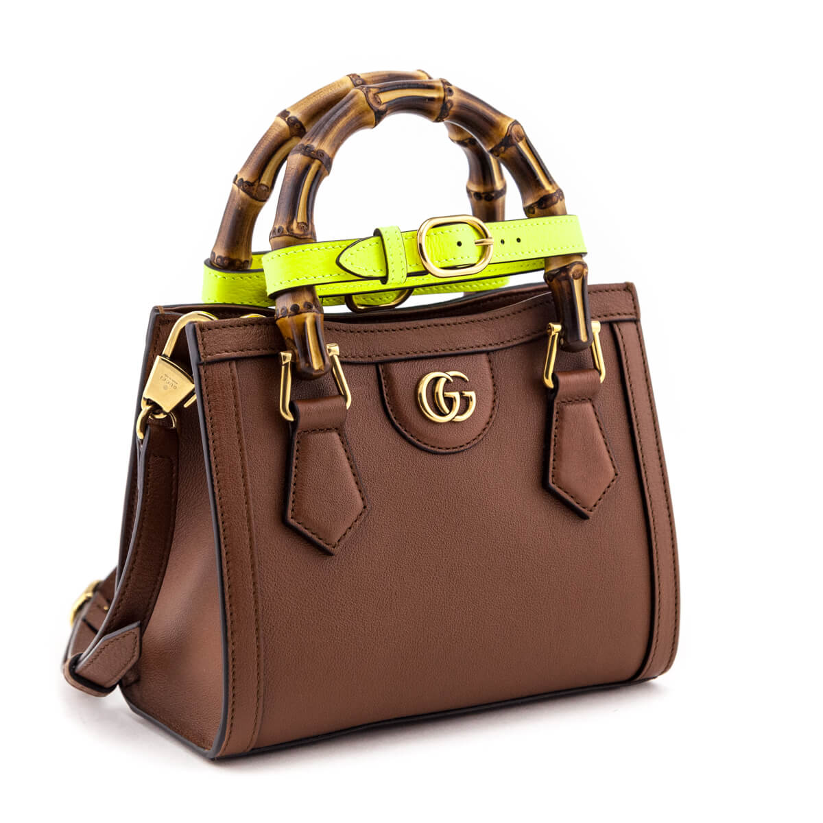 Gucci Cuir & Yellow Fluo Wonka Grain Calfskin Mini Diana Bag - Love that Bag etc - Preowned Authentic Designer Handbags & Preloved Fashions