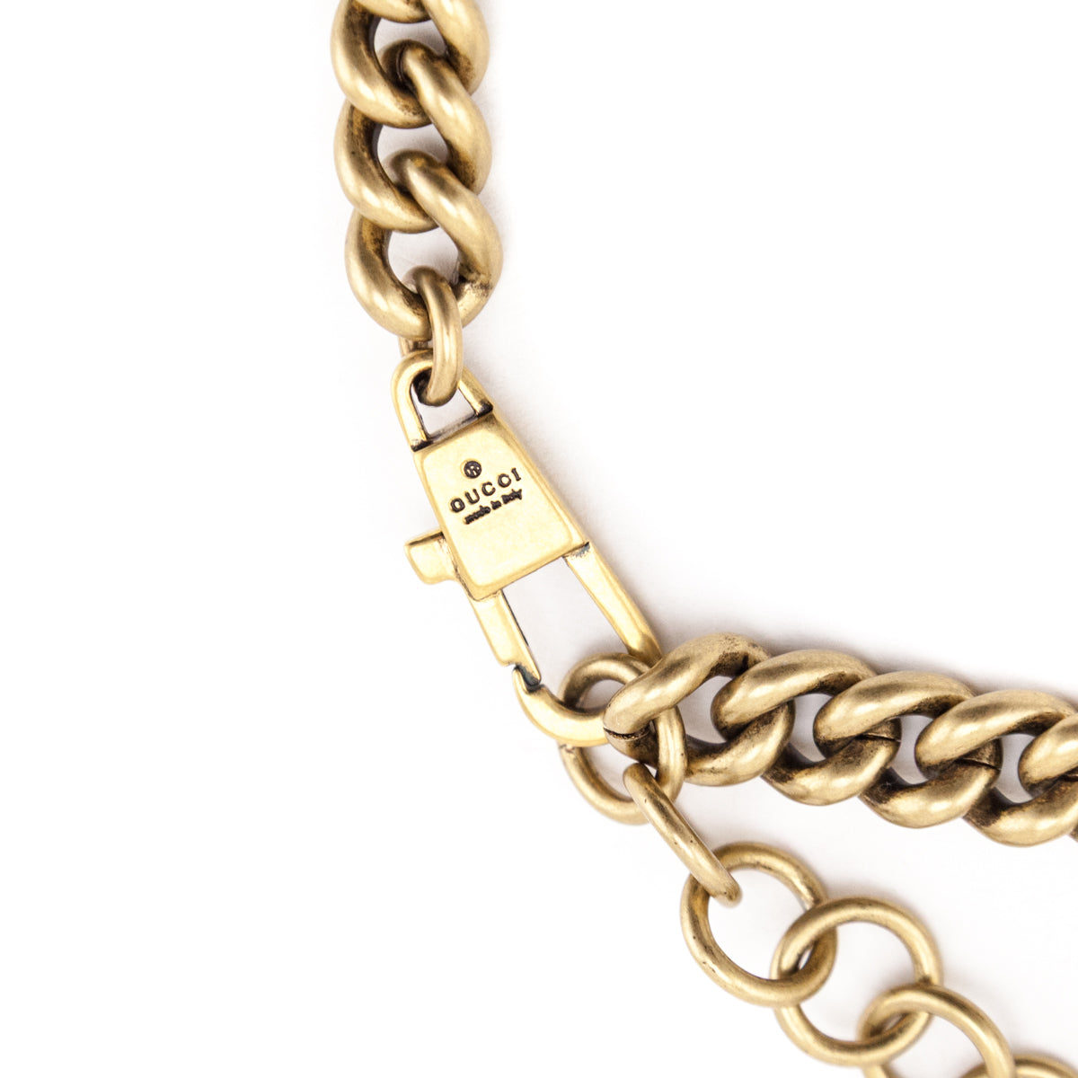 Gucci Gold-Tone and Faux Pearl Chain Belt