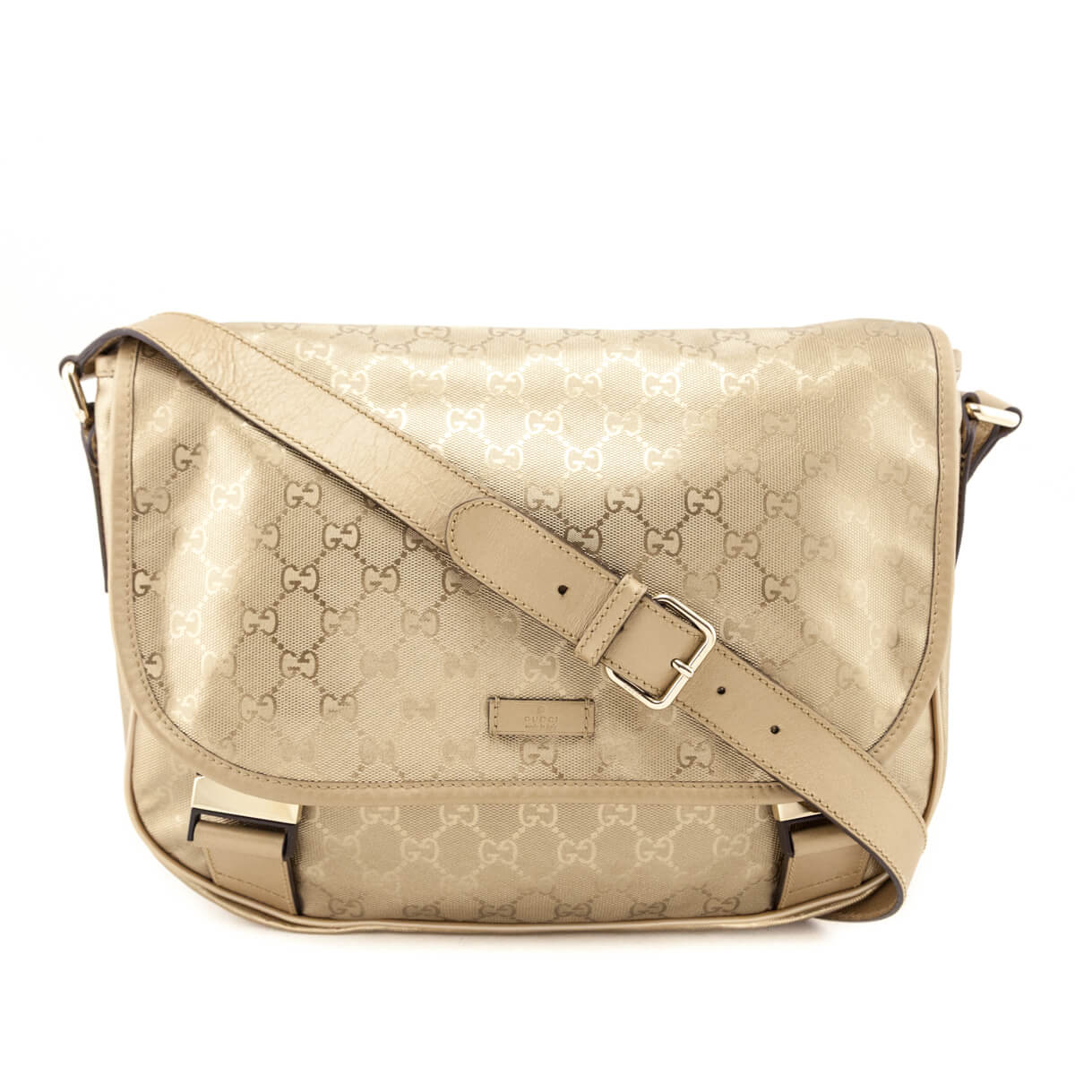 Gucci Gold Imprime Monogram Messenger Bag