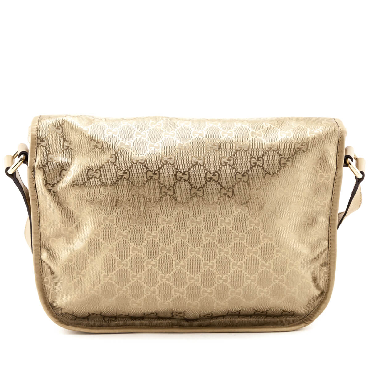 Gucci Gold Imprime Monogram Messenger Bag