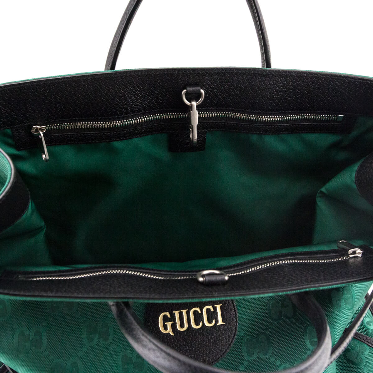 Gucci Green Econyl Nylon Monogram Large Off The Grid Tote Bag